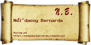 Nádassy Bernarda névjegykártya